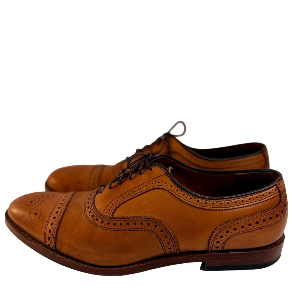 Allen Edmonds Strand Mens Walnut Leather Cap Toe Oxfords 11.5 D Brogue $450